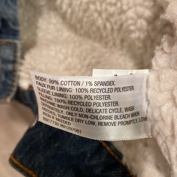 Men's Faux Shearling Lined Denim Trucker
Jacket - Goodfellow & Co™ Blue - Picture 9 of 9